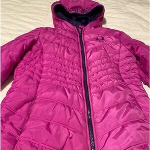 Pink& purple, youth girls YXL UnderArmour   puffer jacket.